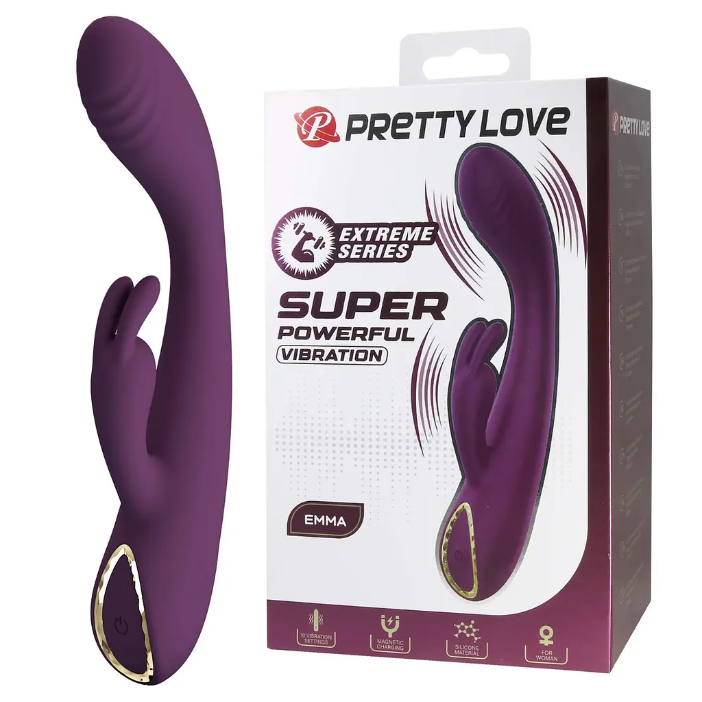 Вибратор-кролик Pretty Love Emma Extreme Series, 15.8 см (фиолетовый) - фото 10
