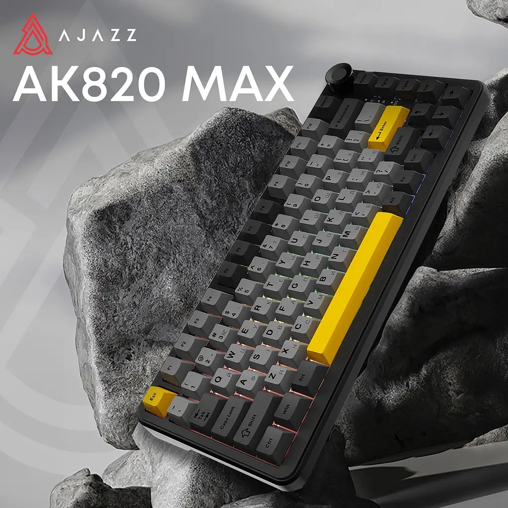 Клавіатура Ajazz AK820 MAX Plus Daydream Switch Black/Gray/Yellow (AK820MAX-DD-BGY) [142205] - фото 3
