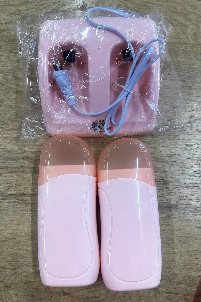 Воскоплав двухкассетный Global Fashion Depilatory Heater 2в1 с подставкой для депиляции волос Персиковый 40 Вт - фото 7