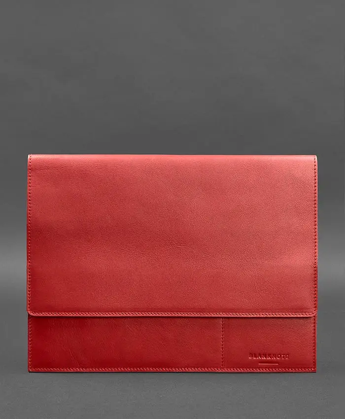 Кожаная папка для документов А4 (на магнитах) красная - фото 2