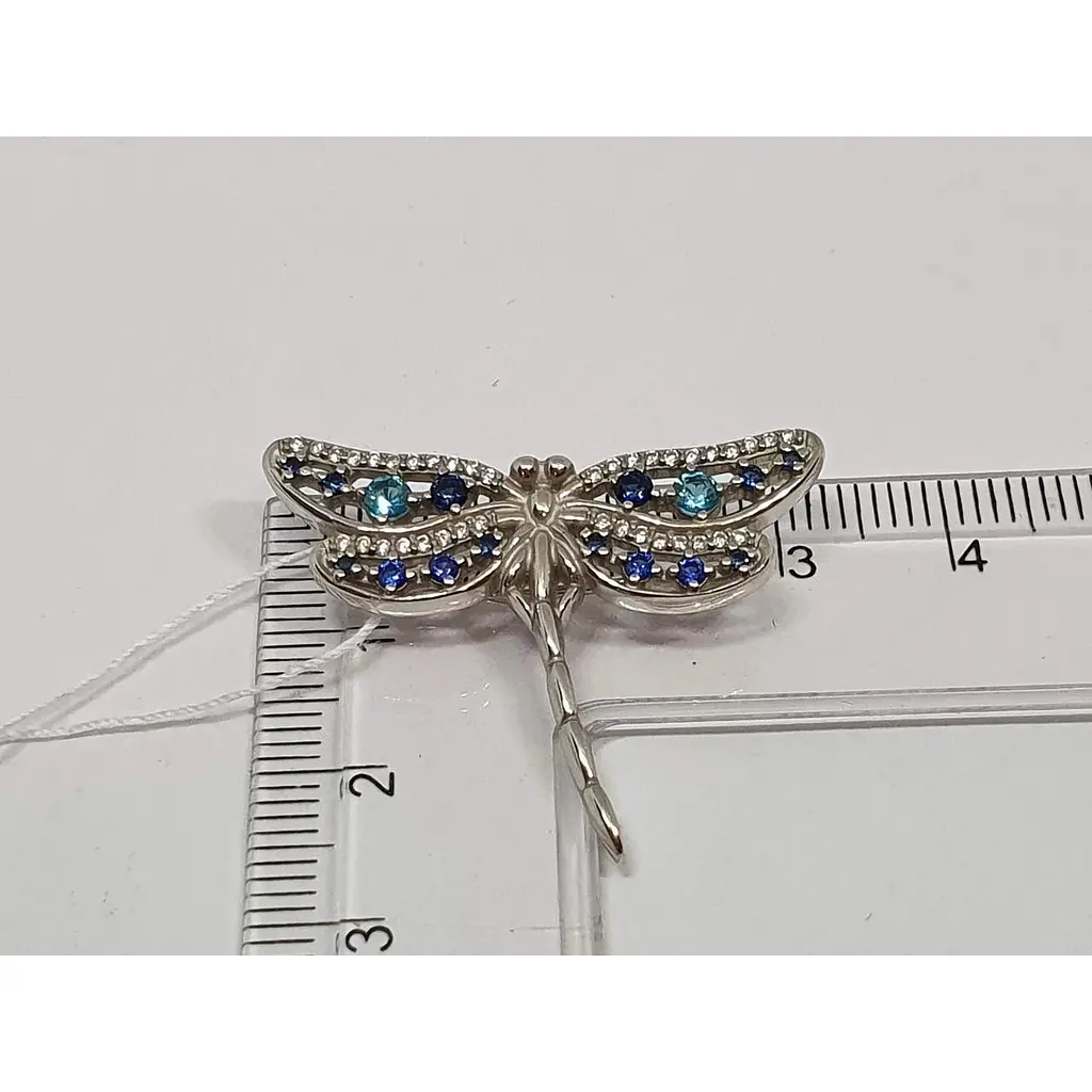 Срібна брошка Ірій Бабка з фіанітами. 9521 СИН-ГОЛ - фото 4