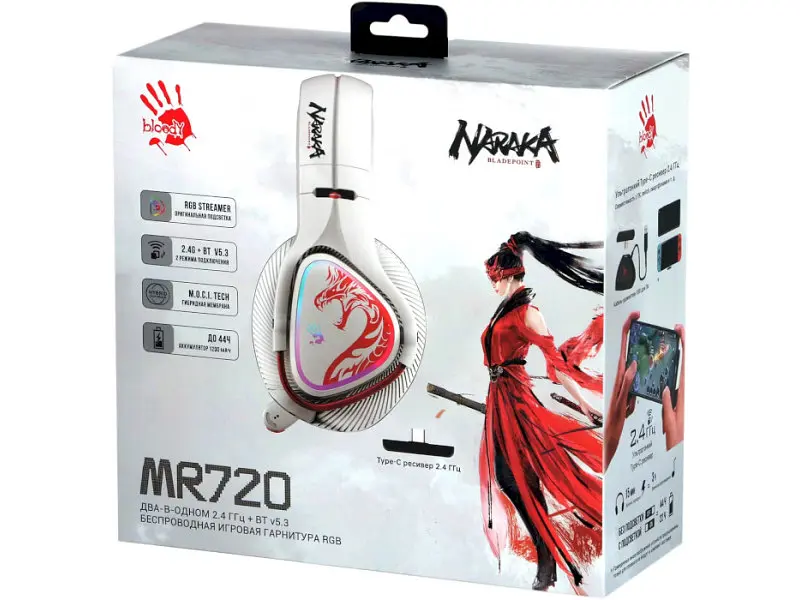 Навушники з мікрофоном A4Tech Bloody MR720 White - фото 7