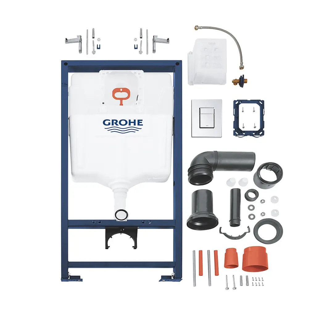 Комплект 4 в 1: Инсталляция Grohe Rapid SL 3 в 1 38772001 + Унитаз безободочный Kroner Eifel WHI523629 RIMLESS с сиденьем Slim Duroplast / Soft-close / Quick relase KE523629WHIR (387720 - фото 3