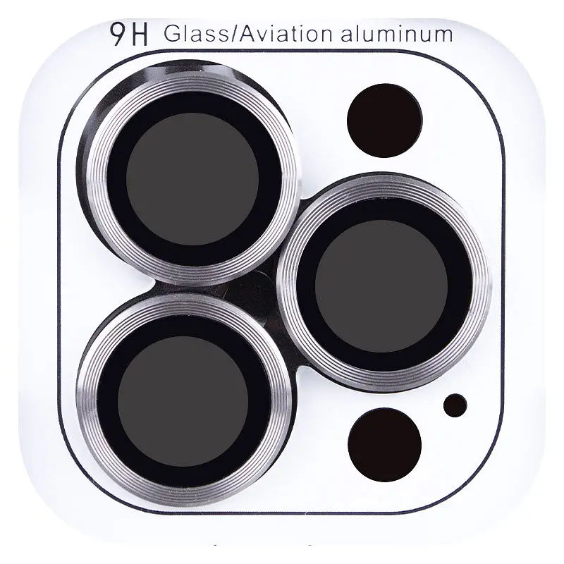 Защитное стекло Metal Classic на камеру (в упак.) для Apple iPhone 16 Pro (6.3) / 16 Pro Max (6.9) Серый / Titanium Gray - фото 3