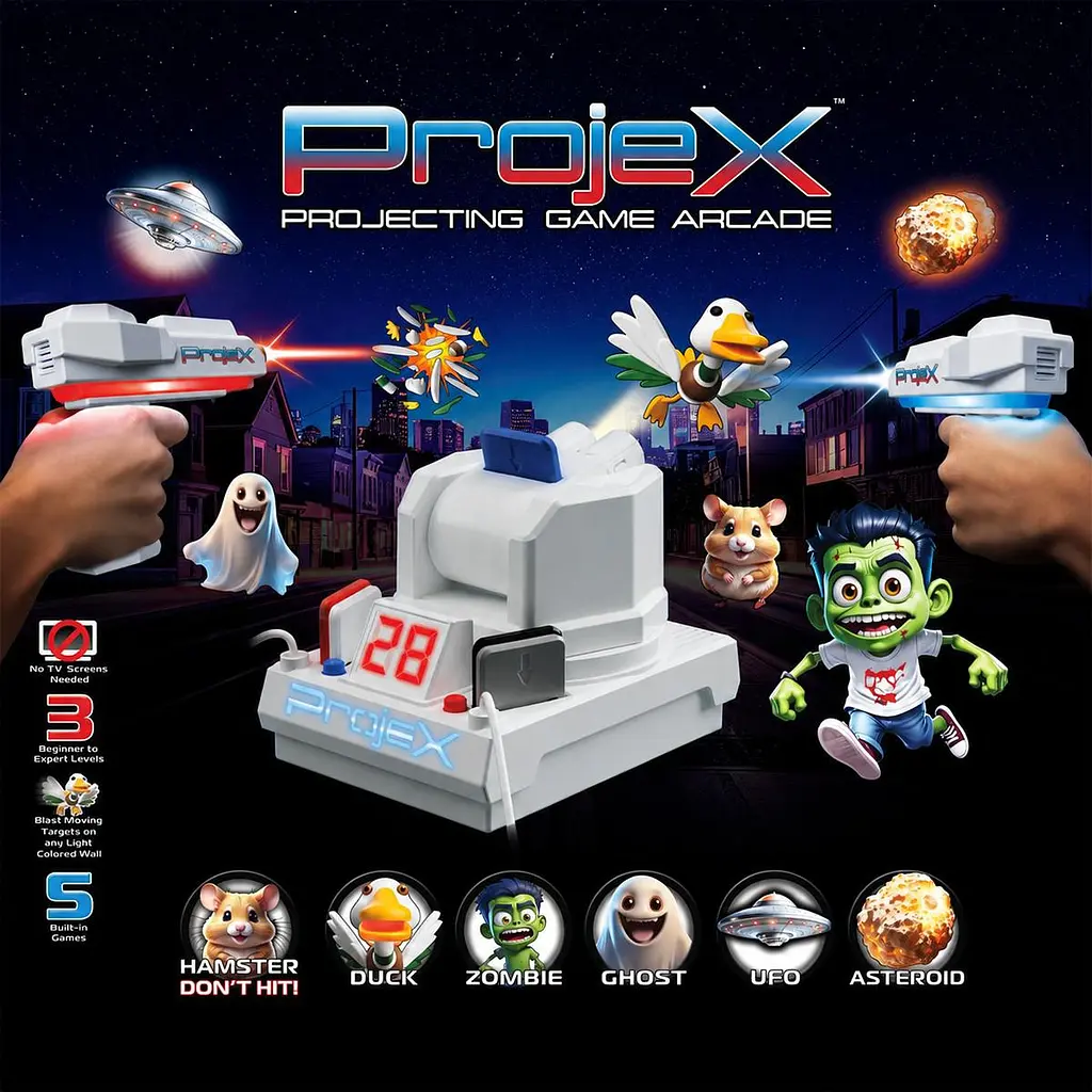 Ігровий набір для лазерних боїв – ПРОЕКТОР PROJEX ANIMATED (2 ігр. бластери, 5 слайд-цілей) Laser X 52613 - фото 5