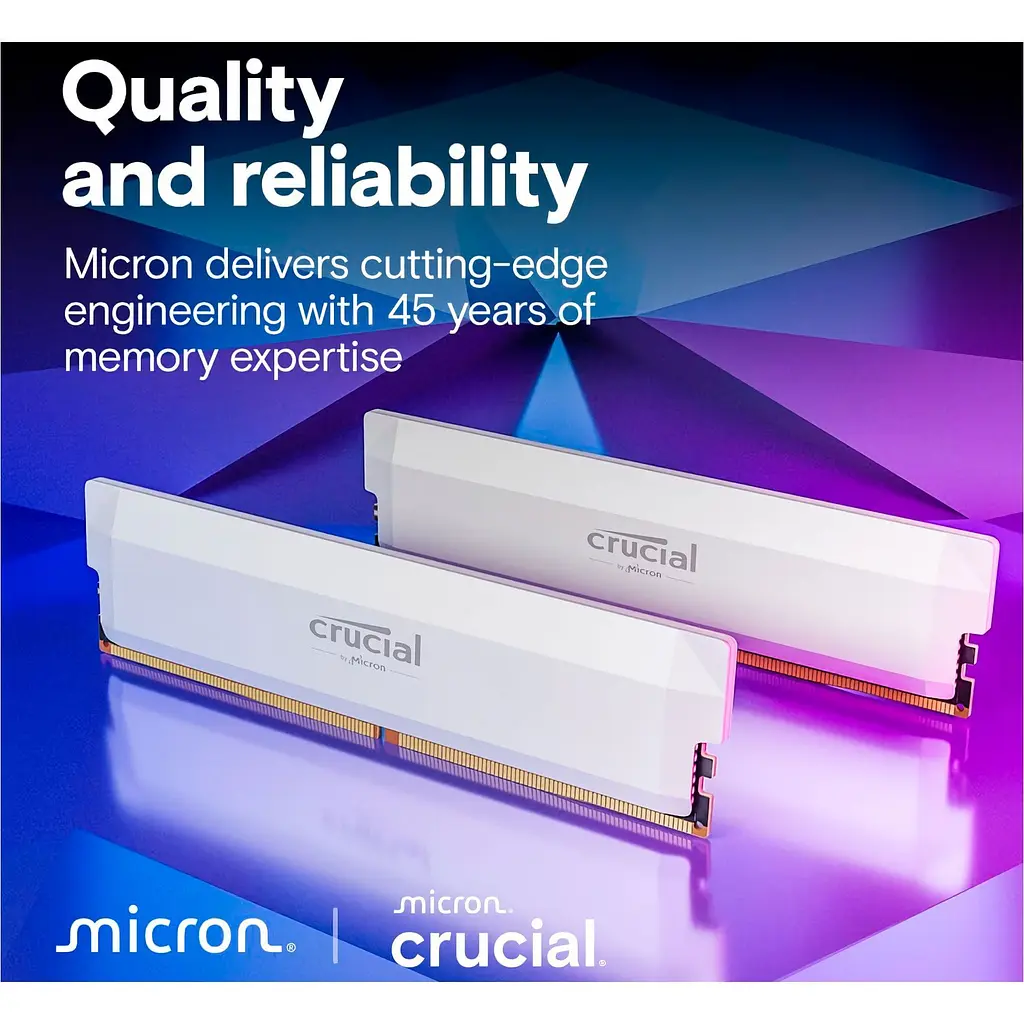 Модуль пам'яті DDR5 Crucial 2x16GB 6400MHz Pro OC White (CP2K16G64C38U5W) [147399] - фото 5