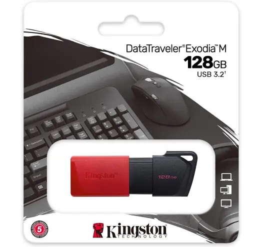 USB флеш-накопичувач Kingston DataTraveler Exodia M 128 ГБ Black/Red (DTXM/128GB) - фото 3