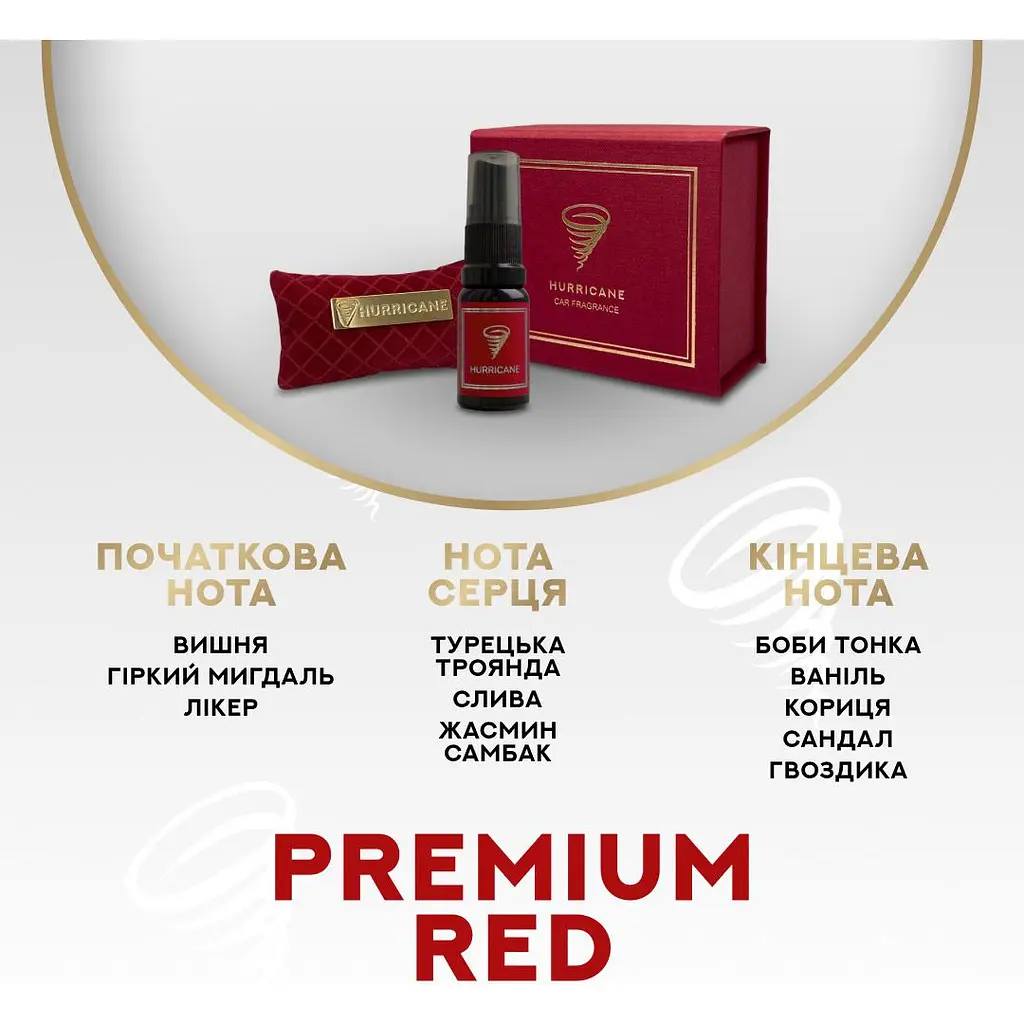 Автомобільне аромасаше Hurricane Red Premium [124194] - фото 2