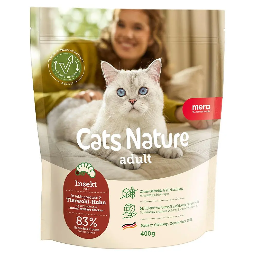 Сухий корм для дорослих котів всіх порід Mera Cats Nature Adult Insekt (Insekt) з комахами 400 г