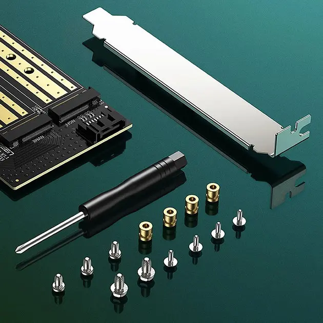 Контроллер плата расширения Ugreen CM302 M.2 M-Key+M.2 B-Key to PCI-E 3.0 х 4 Expansion Card (70504) - фото 5