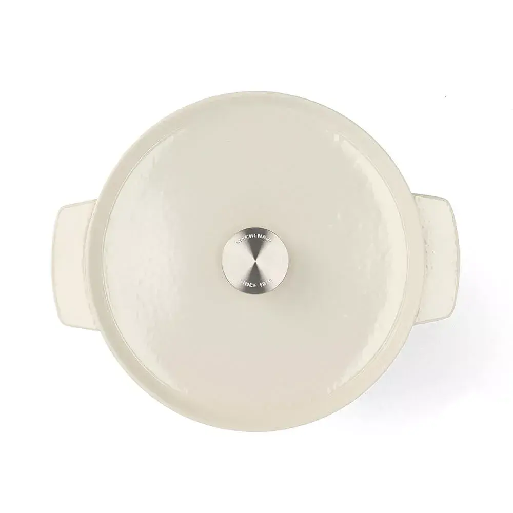Каструля чавунна з кришкою KitchenAid 26 см 5,2 л колір мигдальний крем (CC006059-001) - фото 2