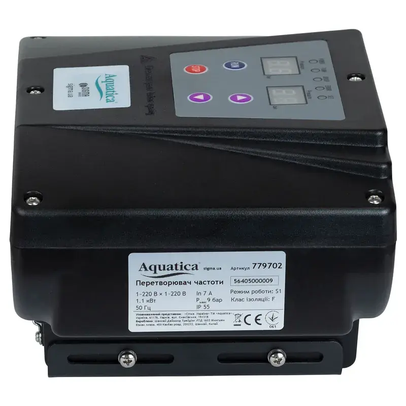 Перетворювач частоти 1~220В × 1~220В до 1.1кВт + датчик тиску AQUATICA (AVF-1.1M) (779702) - фото 3