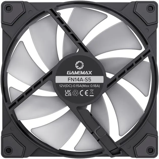 Вентилятор GameMax FN14A S5 140мм Black (FN14A-S5) - фото 5