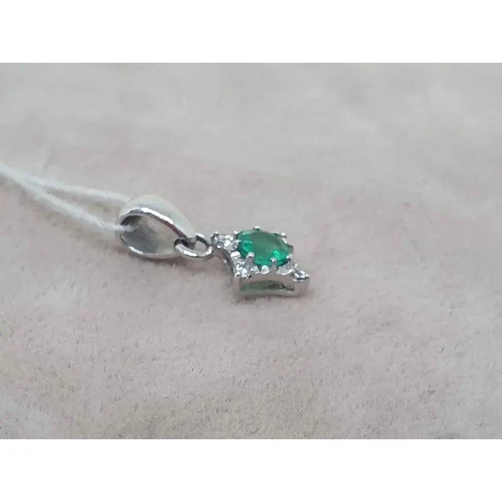 Золота підвіска Ірис з діамантами і смарагдом. 1ПИ31314 - фото 3