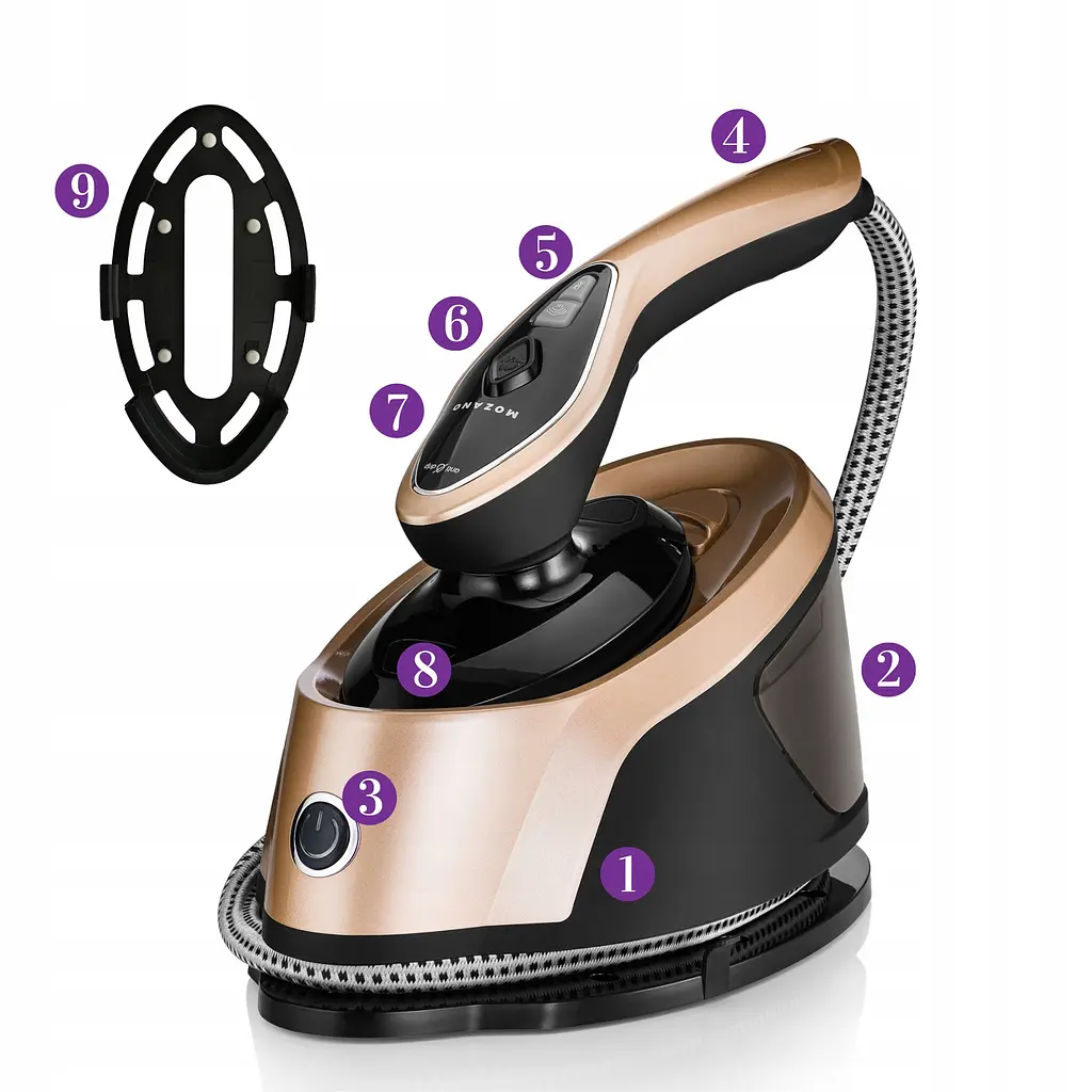 Отпариватель, утюг с парогенератором Mozano Smart Care 2500 W Gold - фото 9