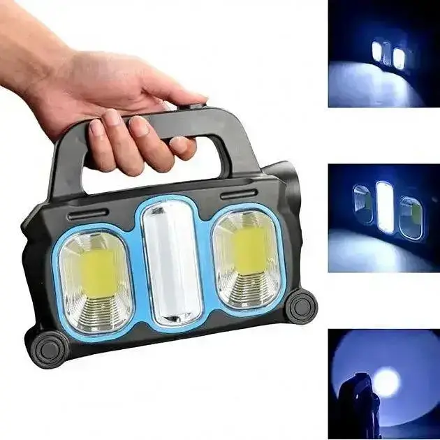 Ліхтар акумуляторний Solar Hurry-bolt HB-6169 кемпінговий переносний 3 режими сонячна батарея чорно-блакитний - фото 4