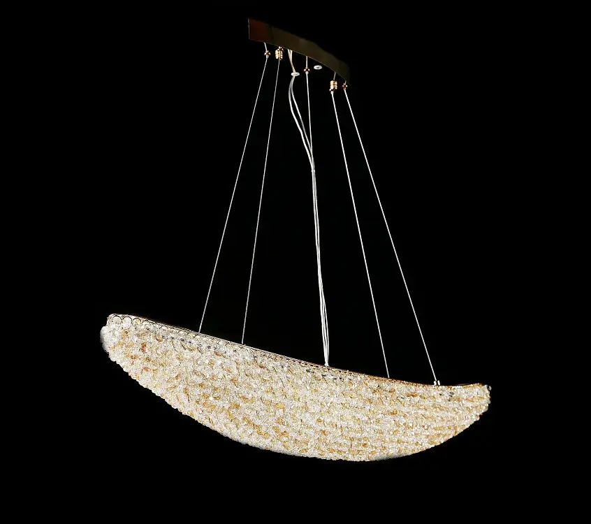 Підвісна кришталева світлодіодна люстра Splendid Ray L6341/1200*230/1 LED, золото, білий, 100 Вт, від 25-35 м² - фото 5