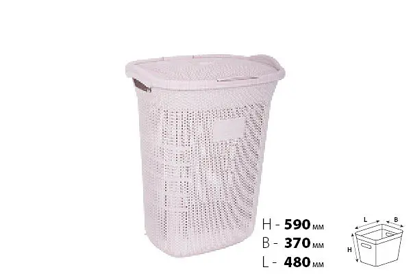 Корзина для белья Violet House 0261 Виолетта Powder, 65 л, пудровая (0261 Виолетта POW с/к 65 л) - фото 3