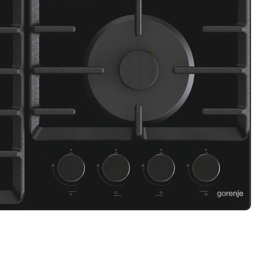 Варильна поверхня Gorenje газова на склі, 60см, чавун, чорний - фото 3