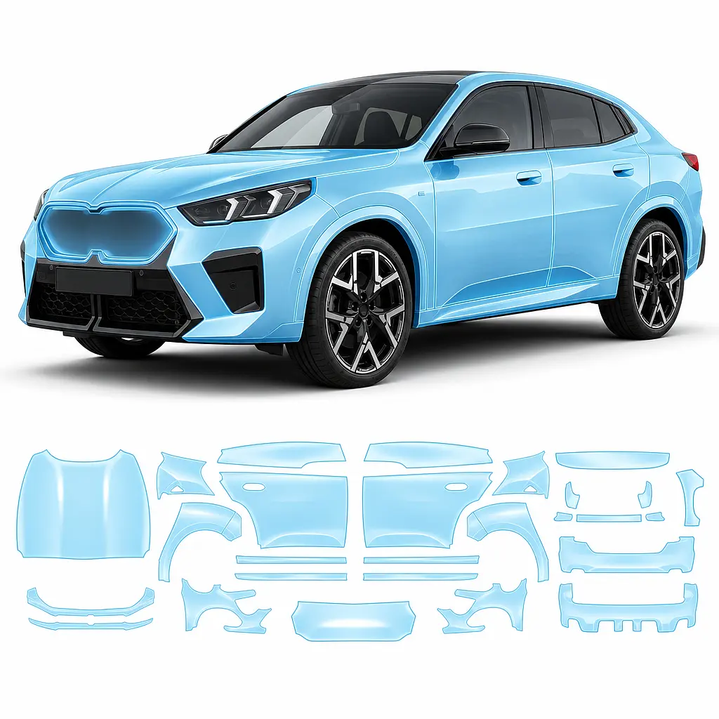 Антигравійна захисна бронеплівка за лекалами для BMW iX2 U10 2023- повний кузов