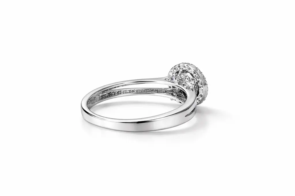 Каблучка з білого золота з муасанітами К-0522 19.5 - фото 3