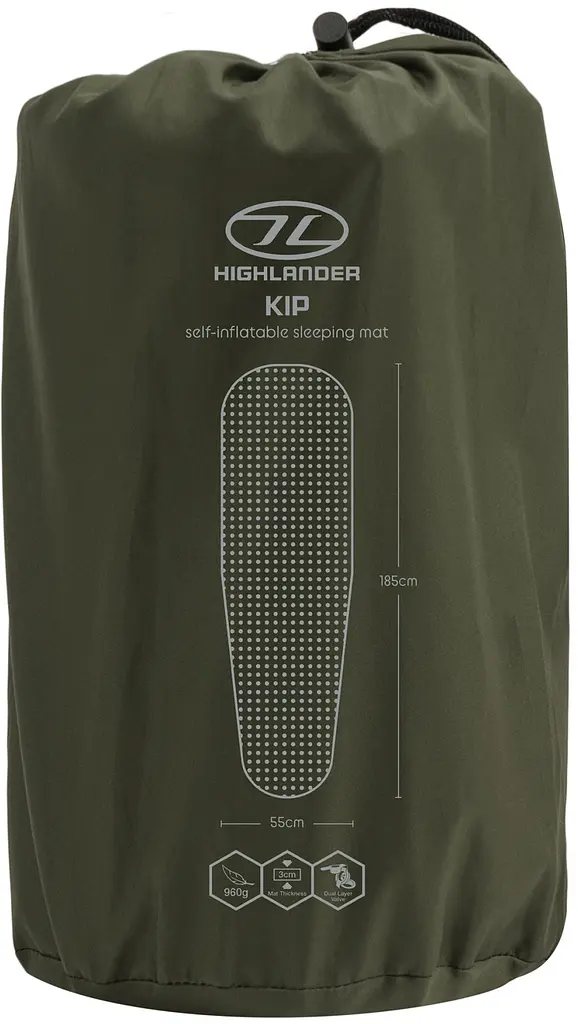 Килимок самонадувний Highlander Kip Self-inflatable Sleeping Mat 3 cm Olive (SM126-OG) - фото 3