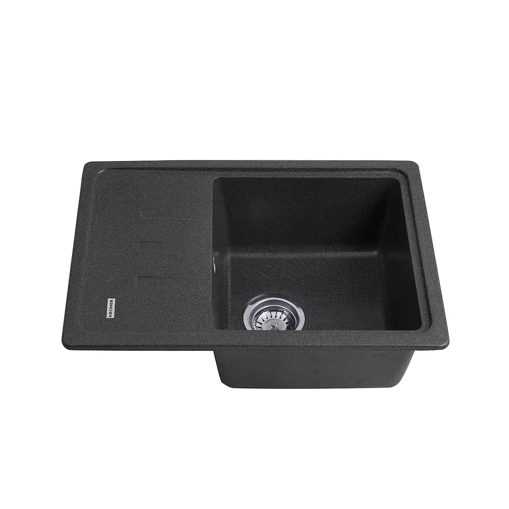 Кухонна мийка гранітна Kroner KRP Komposit GRB-6243 CV031063, Графит - фото 3
