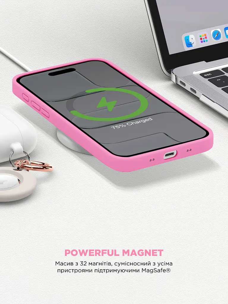 Силиконовый чехол с MagSafe для Apple iPhone 17 Air, ICON2 MagCase, розовый, противоударный, панель с мягкой подкладкой, защита всего корпуса, поддержка беспроводной зарядки, совместим с защитными стеклами и пленками, ArmorStandart (ARM87081) - фото 8