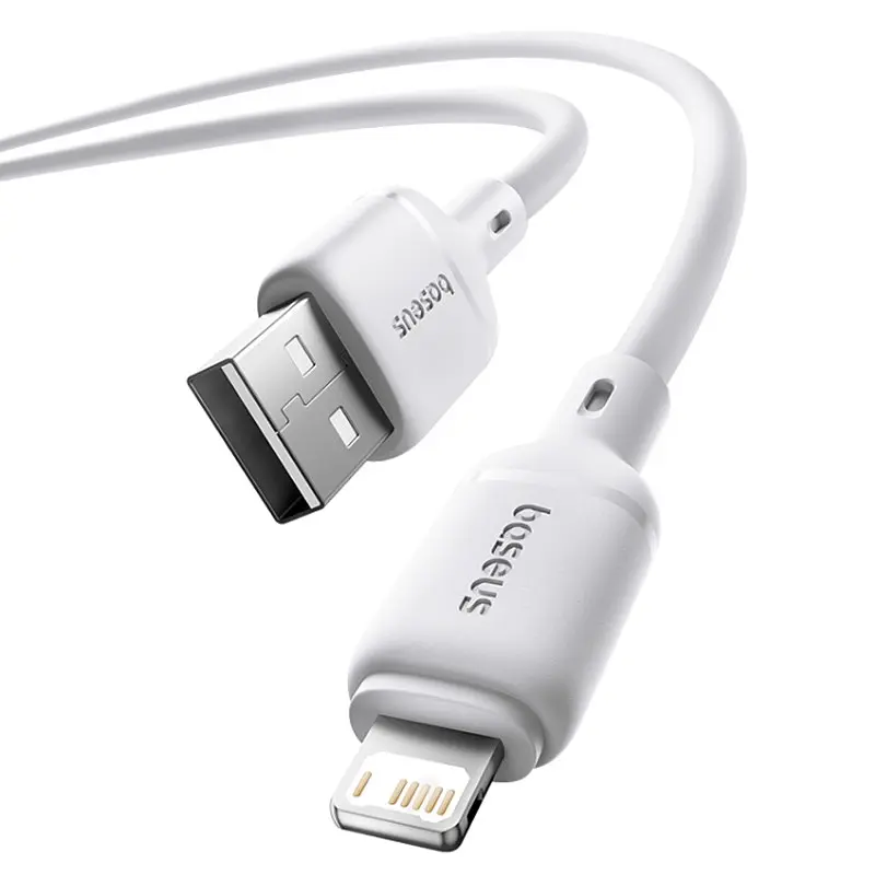 Дата кабель Baseus Silky Series OS Fast Charging USB to Lightning 2.4A (1m) (P1037770) Moon White - фото 4