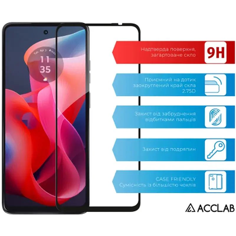 Скло захисне ACCLAB Full Glue MOTO G24/G34 Black (1283126590016) - фото 3