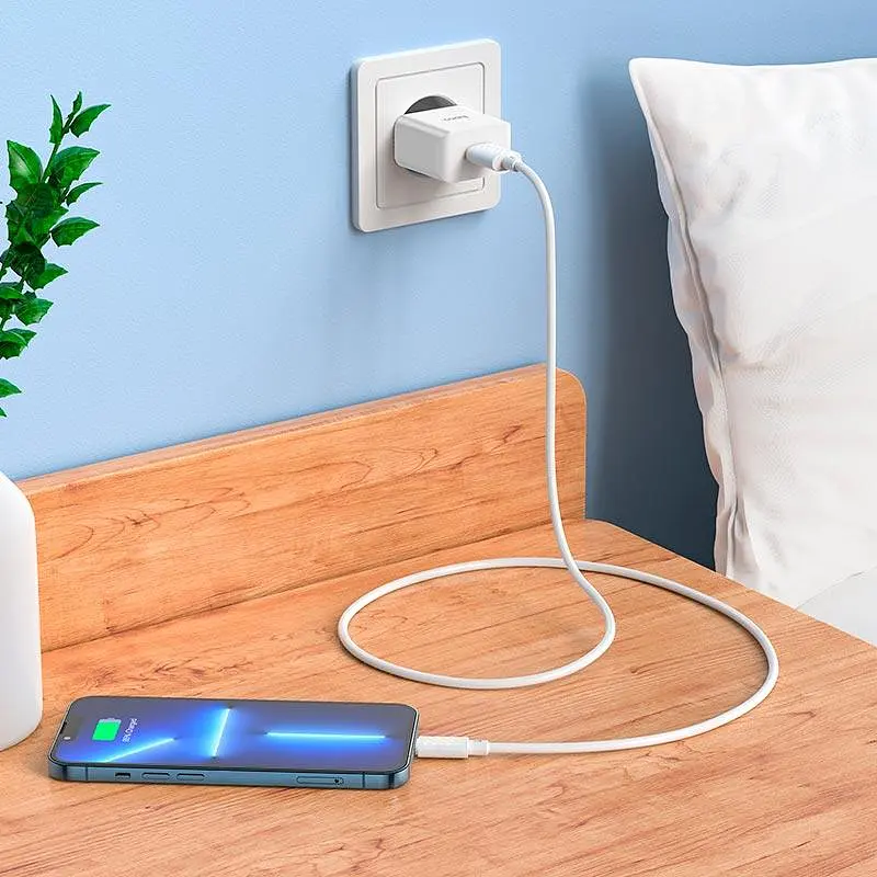 Зарядний пристрій HOCO Leisure single port charger C106A блок адаптер білий - фото 3