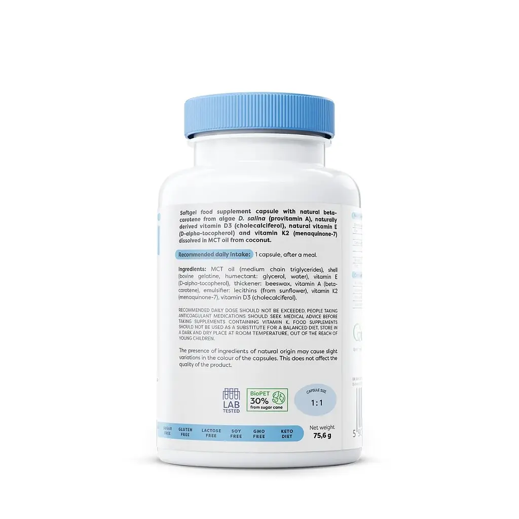 Вітамінний комплекс Osavi ADEK Vitamins, 120 капсул жиророзчинних вітамінів - фото 2