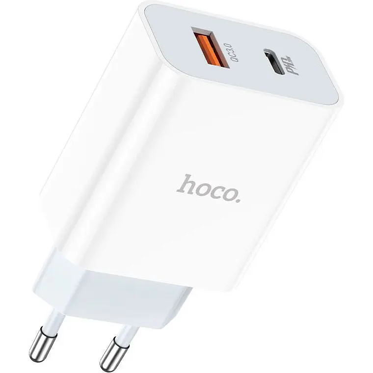 Мережевий зарядний пристрій Hoco C97A PD20W+QC3.0 White (766076) [170754] - фото 3