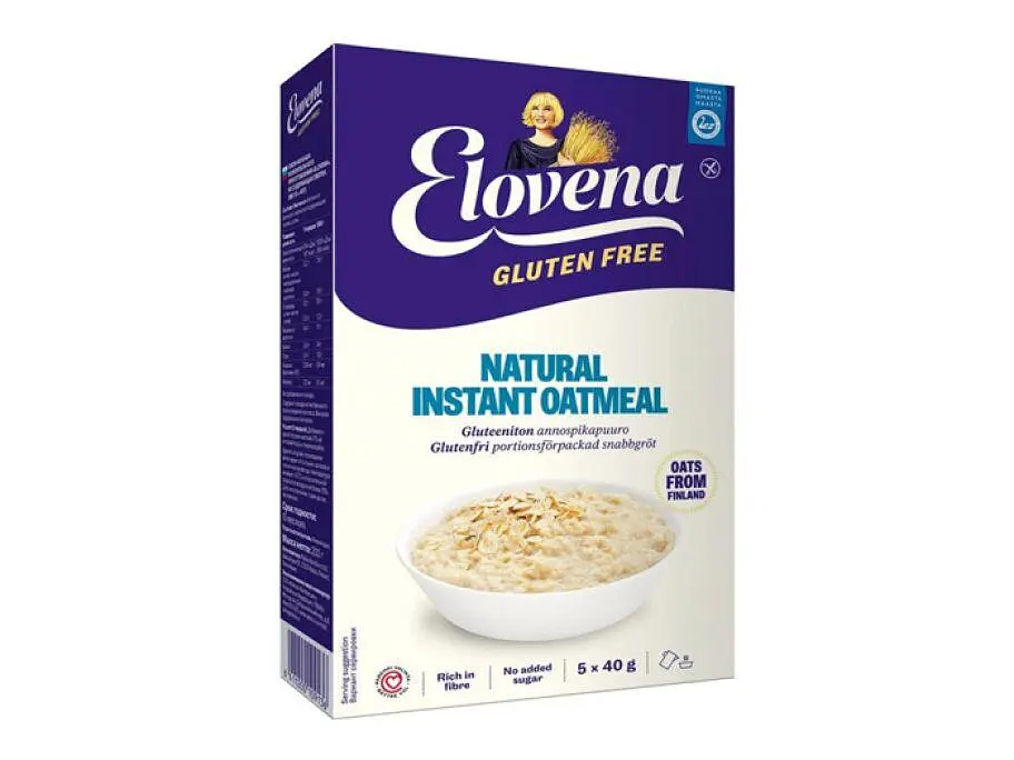 Каша вівсяна Elovena Gluten Free Natural instant oatmeal без глютену 200 г