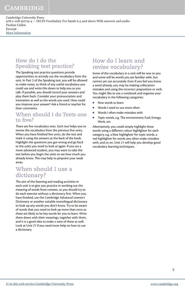 Cambridge Vocabulary IELTS For Bands 6.5 and above With Answers and Downloadable Audio - фото 3