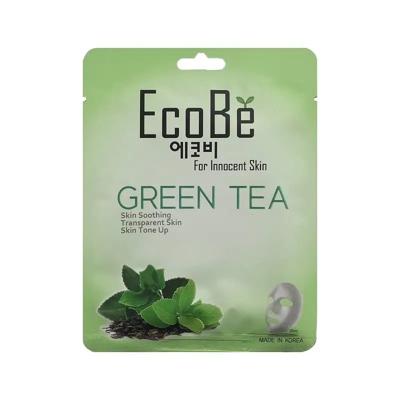 Тканинна маска для обличчя EcoBe Green Tea Mask