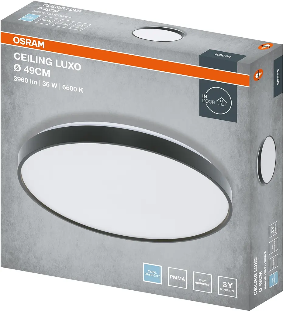 Osram Світильник накладний CEILING LUXO 36Вт 6500К чорний - фото 5
