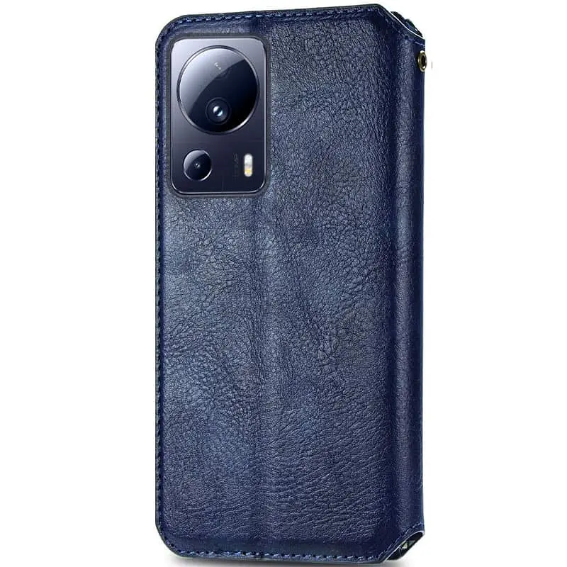 Кожаный чехол-книжка GETMAN Cubic (PU) для Xiaomi 13 Lite Синий - фото 2