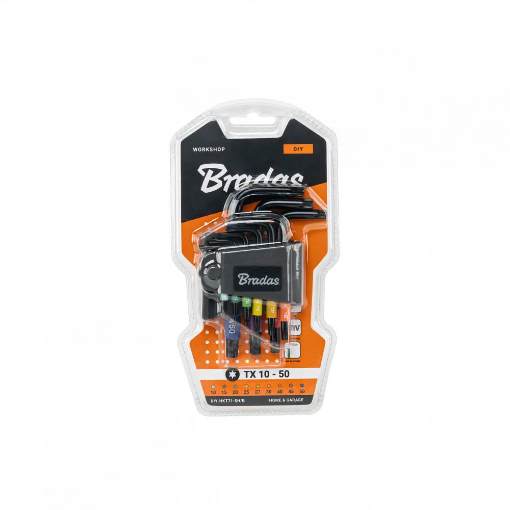 Набір ключів Bradas TORX TX 10-50 9 шт короткі (DIY-HKT71-SH/B) - фото 2