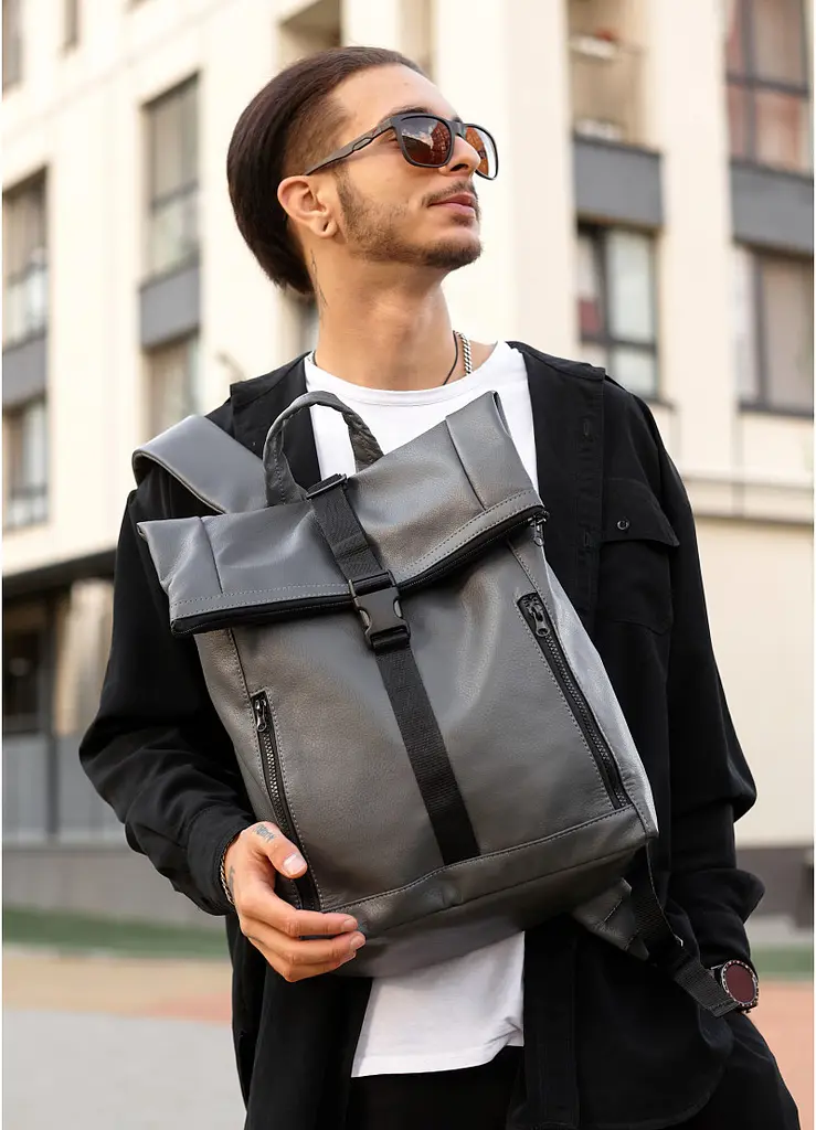 Мужской рюкзак Sambag ROLLTOP LZT графитовый 41 х 30 х 16 см (24208009m) - фото 6