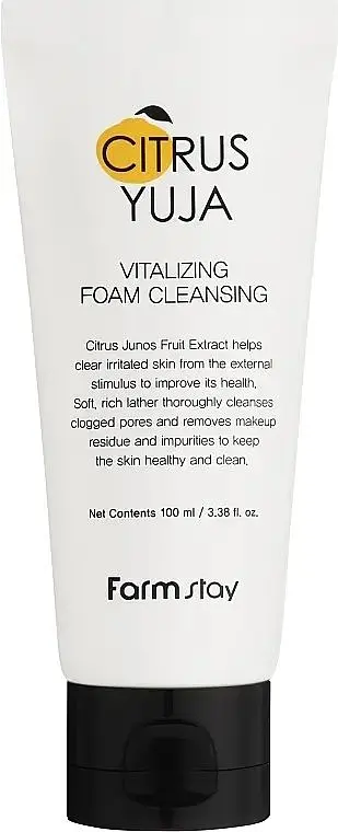Пінка для вмивання з екстрактом юзу FarmStay Citrus Yuja Vitalizing Foam Cleansing 100 мл - фото 2