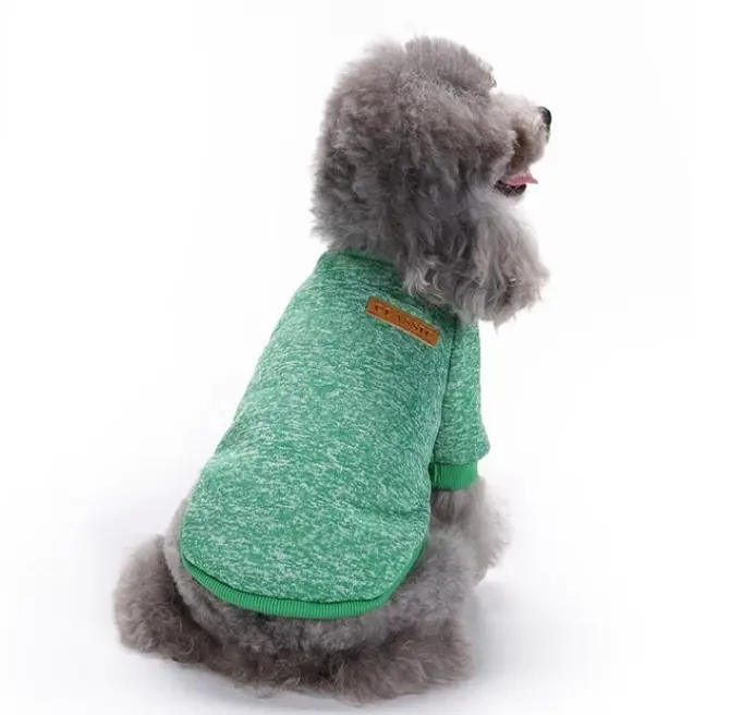 Кофта для собак та котів EcoToys Green XS ряба зелена A: 20 см B: 31 см C: 19 см 7068 - фото 5
