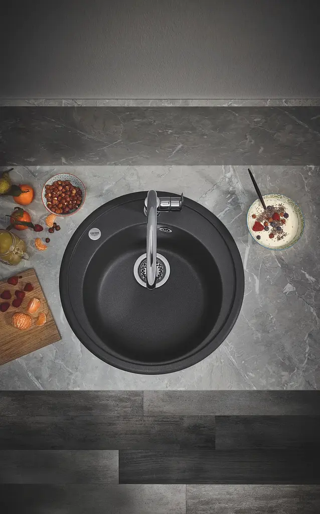 Кухонна мийка Grohe K200 из композита 31656AP0, Чорний матовий - фото 4