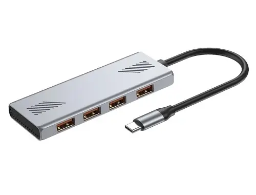 Хаб USB UHB-CM-U310-A4-01, Grey, Type-C 3.2 - 4xUSB 3.2, кабель 18 см Gembird teh0027598 - фото 2
