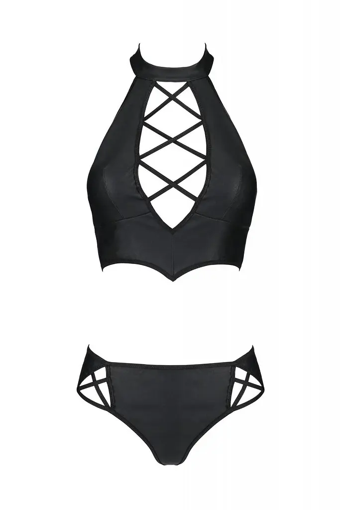 Комплект из экокожи Passion Nancy Bikini black 4XL/5XL - фото 3