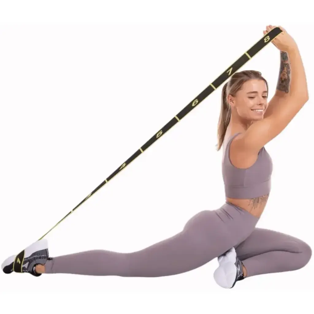 Гумка для фітнесу Queenfit з петлями 86.5 x 4 см чорно-жовта - фото 8