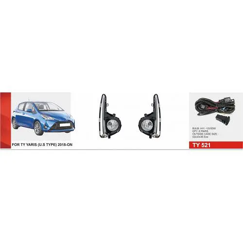Фари дод. модель Toyota Yaris 2018-20/TY-521A/H11-12V55W/eл.проводка