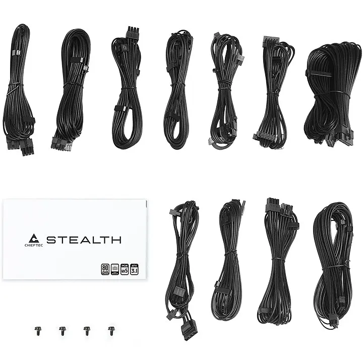 Блок живлення 1200W Chieftec STEALTH SPX-1200-FC ATX3.1 135mm Fan, Modular, 80+ Platinum Retail Box - фото 8
