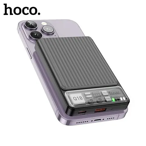 Універсальна мобільна батарея Hoco Q18 Tourer 22.5W fully compatible with magnetic fast charging 10000mAh чорний 6942007605182 - фото 4