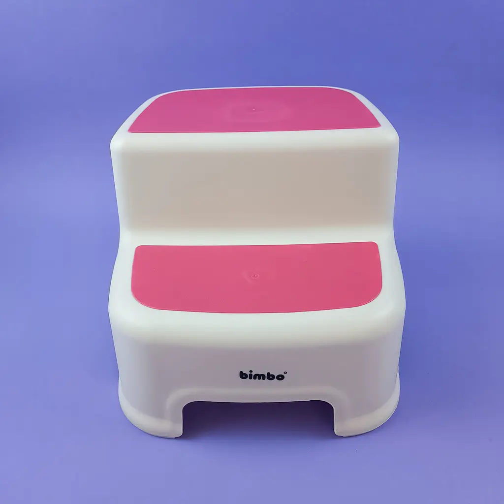 Подставка для ног детская на две ступени BM-68627 Bimbo 28*30*25 см. антискользящая накладка красная - фото 2